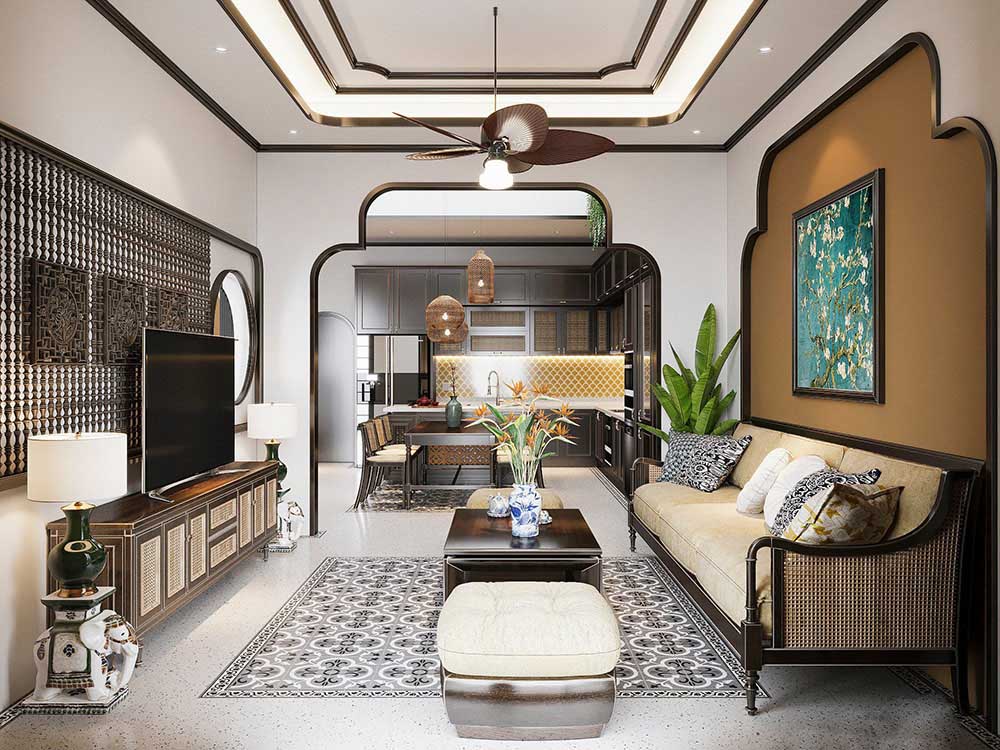 Phong cách Indochine trong thiết kế nội thất căn hộ, nhà phố